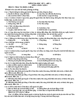 Đề thi GDCD 6 học kì 1 Kết nối tri thức năm 2023 - 2024 số 1