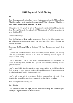 Giải Tiếng Anh 8 Unit 2: Writing | Friends Plus