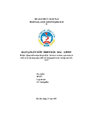 Quan điểm của triết học Mác - Lênin về tri thức, vai trò của trithức và sự vận dụng quan điểm đó trong nghiên cứu - Triết học Mác Lenin | Đại học Kinh Tế Quốc Dân