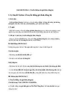 Giải GDCD 6 Bài 1: Tự hào về truyền thống gia đình, dòng họ | Cánh diều