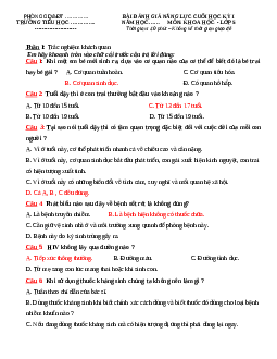 Đề thi học kì 1 môn Khoa Học lớp 5 - Đề 4