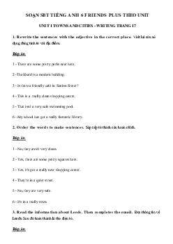 Sách bài tập tiếng Anh 6 Unit 1 Towns and Cities Writing trang 17 - Chân trời sáng tạo