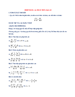 Chuyên đề phép nhân các phân thức đại số