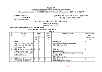 Kế hoạch giáo dục Lịch Sử lớp 7,8,9 năm học 2021-2022