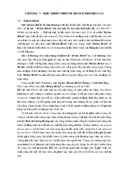 Nội dung bài giảng môn Thiết bị ngoại vi và ghép nối nội dung chương 7: Điều khiển thiết bị