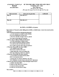 Đề thi chọn học sinh giỏi Tiếng Anh 9 tỉnh Hà Nam năm học 2017-2018
