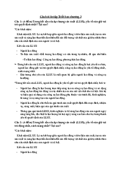 Câu hỏi ôn tập chương 3 Triết học Mac-Lenin | Đại học Bách Khoa Hà Nội