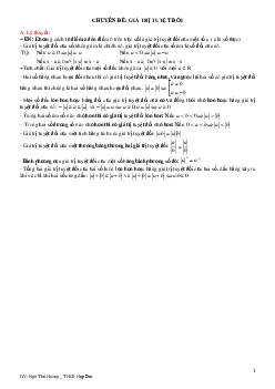 Chuyên đề giá trị tuyệt đối bồi dưỡng học sinh giỏi Toán 6 – 7