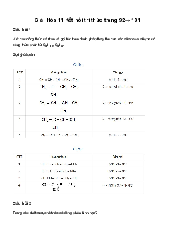 Bài 16: Hydrocarbon không no | Giải Hoá 11 Cánh diều