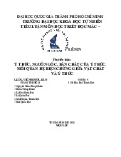 Ý thức, nguồn gốc, bản chất của ý thức. Mối quan hệ biện chứng giữa vật chất Và ý thức môn Triết học Mác - Lênin | Trường Đại học Khoa học Tự nhiên, Đại học Quốc gia Thành phố Hồ Chí Minh