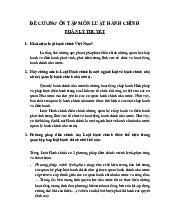 Đề cương ôn tập luật hành chính | Trường Đại học Luật, Đại học Quốc gia Hà Nội