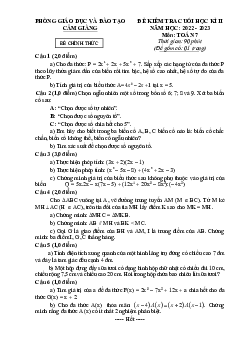 Đề kiểm tra học kỳ 2 Toán 7 năm 2022 – 2023 sở GD&ĐT Bắc Ninh