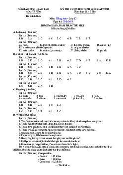 (Đáp án) Đề thi chọn học sinh giỏi cấp tỉnh Sóc Trăng năm học 2014-2015