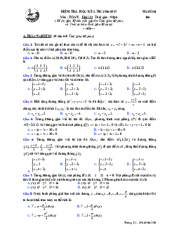 Đề thi HK2 Toán 12 năm học 2016 – 2017 trường THPT Gia Định – TP. HCM
