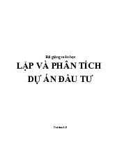 Lập và Phân Tích Dự Án Đầu Tư - Môn Học Kinh Tế Đầu Tư