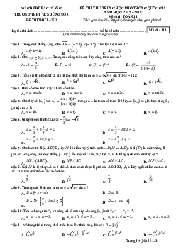 Đề thi thử THPTQG năm 2017 – 2018 Toán 11 trường Yên Dũng 3 – Bắc Giang lần 3