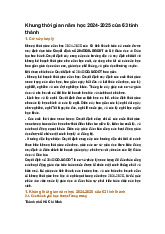 Khung thời gian năm học 2024-2025 của 63 tỉnh thành