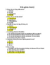 Câu hỏi trắc nghiệm Dược lý kháng sinh | Đại học Y Dược Thành phố Hồ Chí Minh