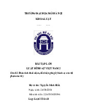 Chủ đề: Phân tích khái niệm, dấu hiệu pháp lý hình sự của tộiphạm ma túy | Bài tập lớn môn Luật hình sự  | Trường đại học Mở Hà Nội
