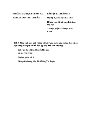 Tiểu luận quy luật lượng chất - Triết học Mác – Lê-nin | Trường Đại học Phenika