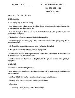 Đề cương ôn tập giữa học kì 2 môn Ngữ văn 8 sách Cánh diều