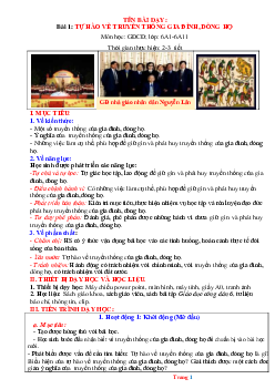 Giáo án GDCD 6 Bài 1: Tự hào về truyền thống gia đình dòng họ | Cánh diều