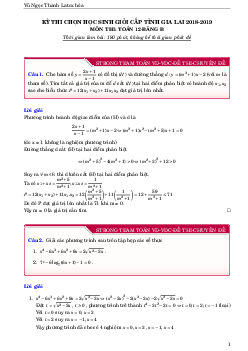 Đề thi chọn HSG Toán 12 cấp tỉnh năm 2018 – 2019 sở GD và ĐT Gia Lai