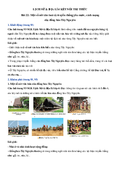 Lịch Sử và Địa Lí lớp 4 Bài 22: Một số nét văn hoá và truyền thống yêu nước, cách mạng của đồng bào Tây Nguyên