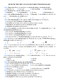Đề thi thử THPT Quốc gia 2023 môn Vật lý bám sát đề minh họa - Đề 2 (có đáp án)
