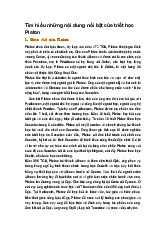 Tìm hiểu những nội dung nổi bật của triết học Platon