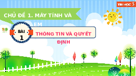 Giáo án điện tử Tin học 3 Bài 1 Kết nối tri thức: Thông tin và quyết định