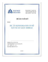 Dự án kinh doanh cơ sở sản xuất giày Adidas | Đề án cuối kỳ phân tích định lượng