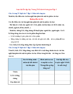 Soạn bài Ôn tập trang 75 | Ngữ Văn 7 Chân Trời Sáng Tạo tập 1