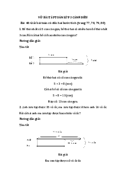Giải VBT Toán 3 Bài 40: Giải bài toán có đến hai bước tính | Cánh diều