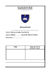 Bài tập kiểm tra cuối kỳ học tập dựa trên công việc | Đại học Thái Nguyên