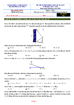 Đề thi tuyển sinh vào lớp 10 THPT năm học 2023-2024 môn toán Sở GD TP. Cần Thơ mã đề 906 (có đáp án và lời giải chi tiết