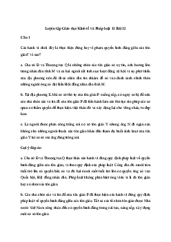 Giải Kinh tế và pháp luật 11 Bài 12: Quyền bình đẳng giữa các tôn giáo | Kết nối tri thức