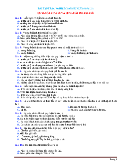 Bài tập trắc nghiệm địa 10 bài 21: quy luật địa đới và quy luật phi địa đới (có đáp án)