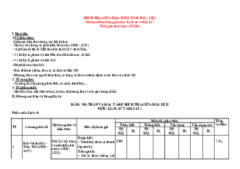 Đề thi giữa học kì 2 môn Lịch sử - Địa lí 7 năm 2023 - 2024 sách KNTT - Đề 1