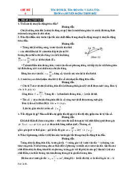 Lý thuyết và bài tập Tốc độ dài tốc độ góc và gia tốc trong chuyển động tròn đều Vật lí 10 có lời giải