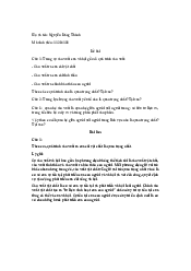 Bài kiểm tra giữa kỳ - Triết học Mác Lenin| Đại học Kinh Tế Quốc Dân