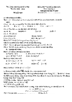 Đề thi giữa học kì 1 Toán 6 năm 2020 – 2021 trường THCS Nam Từ Liêm – Hà Nội