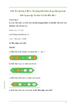 Giải Tin học 8 Bài 3: Sử dụng biểu thức trong chương trình | Cánh diều