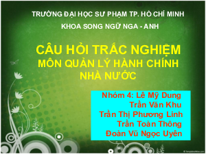 TOP 10 Câu hỏi trắc nghiệm môn Quản lý hành chính nhà nước