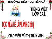 Giáo án điện tử Tiếng Việt 3 Tập 1 Bài 7 Kết nối tri thức: Mùa hè lấp lánh - Đọc
