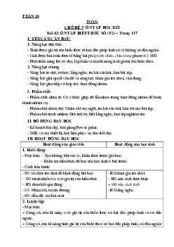 Bài 42: Ôn tập biểu thức số - Tiết 2 | Giáo án Toán 3 | Kết nối tri thức