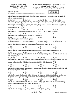 Đề thi thử Toán 11 THPT Quốc gia 2019 trường Yên Mô B – Ninh Bình lần 1