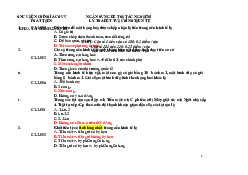 Câu hỏi trắc nghiệm cuối kì - Tài chính tiền tệ | Học viện Chính sách và Phát triển