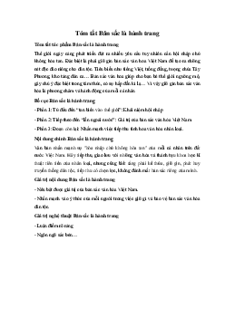 Tóm tắt Bản sắc là hành trang Ngữ Văn 10 Cánh Diều