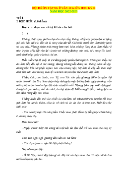 Bộ đề ôn thi giữa HK2 ngữ văn 10 kết nối tri thức